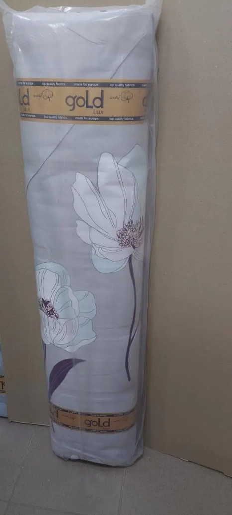 Тканина для постільної білизни Бязь "Gold" Lux "Квіточки (бежевий)" GL518