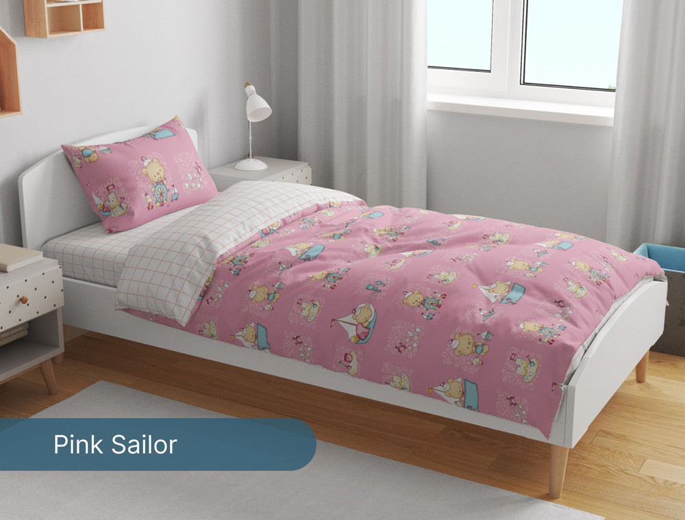 Ткань для постельного белья Бязь "Gold" Lux детская GLB321pink