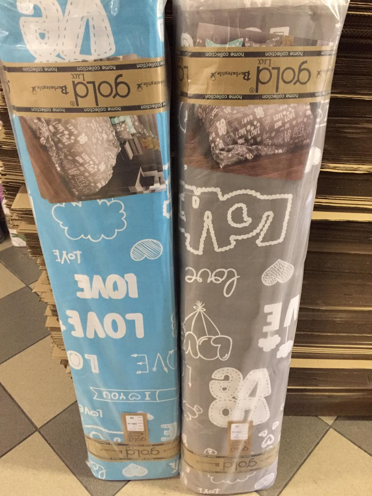 Ткань для постельного белья Бязь "Gold" Lux "Бесконечная любовь" GL985 (A+B) - (50м+50м)