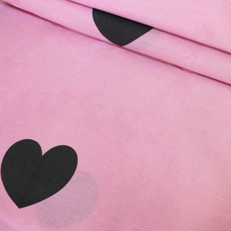 Ткань для постельного белья Бязь "Gold" Lux "Сердца" GL7465pink