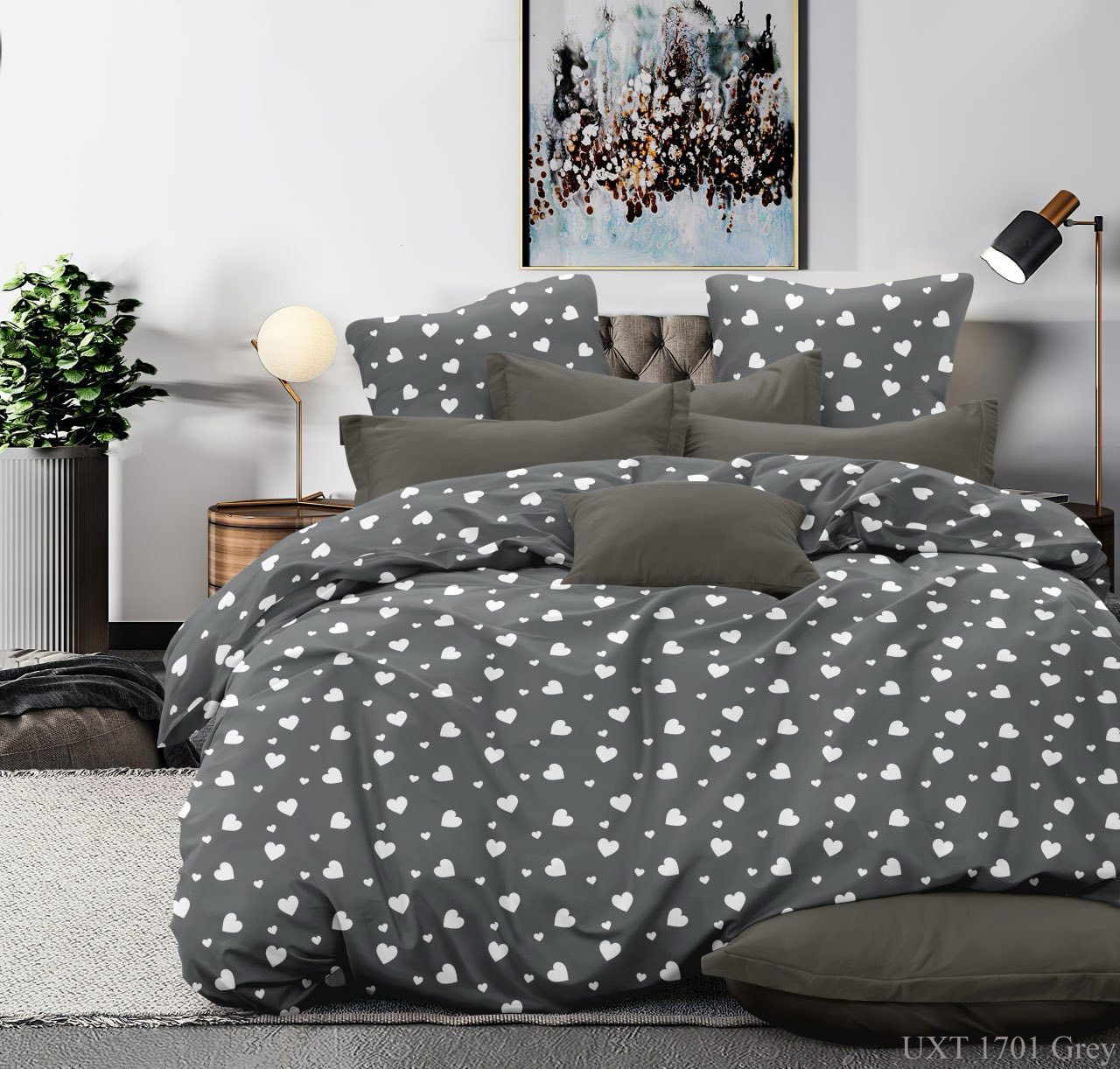 Тканина для постільної білизни Бязь "Gold" Lux GL17010grey