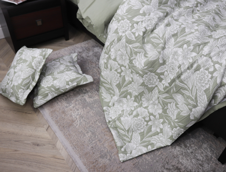 Євро-максі набір постільної білизни 200*230 із Мусліну №600-07 Черешенка™