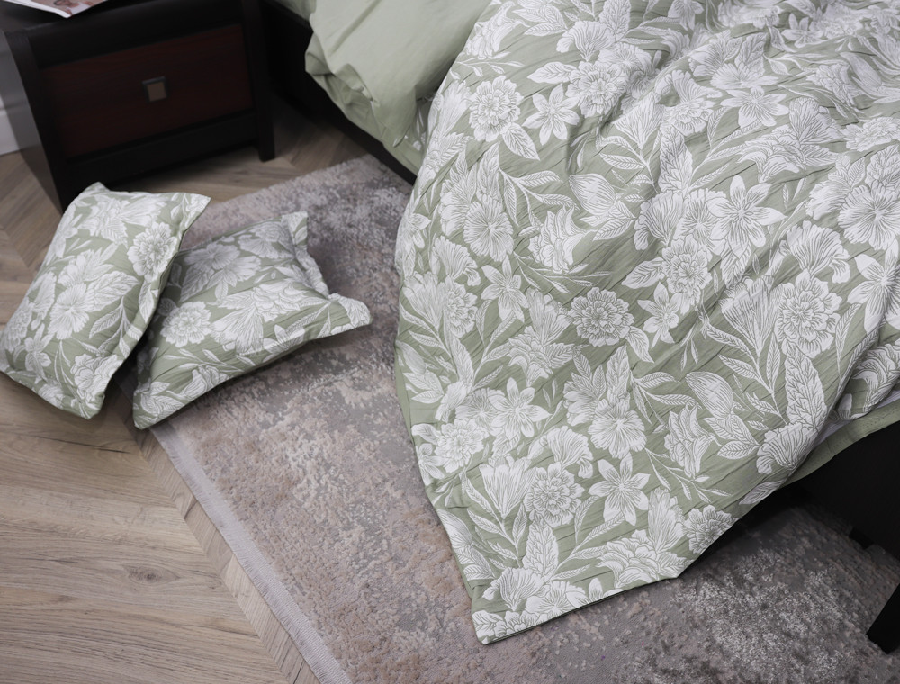 Євро-максі набір постільної білизни 200*230 із Мусліну №600-07 Черешенка™