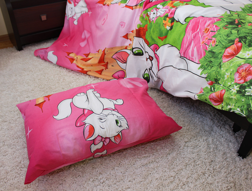 Полуторний набір постільної білизни 150*220 із Бязі "Gold" №16639 Черешенька™