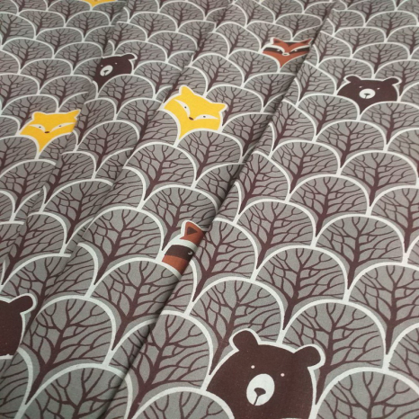 Ткань для постельного белья Бязь "Gold" Lux детская GLB291gray