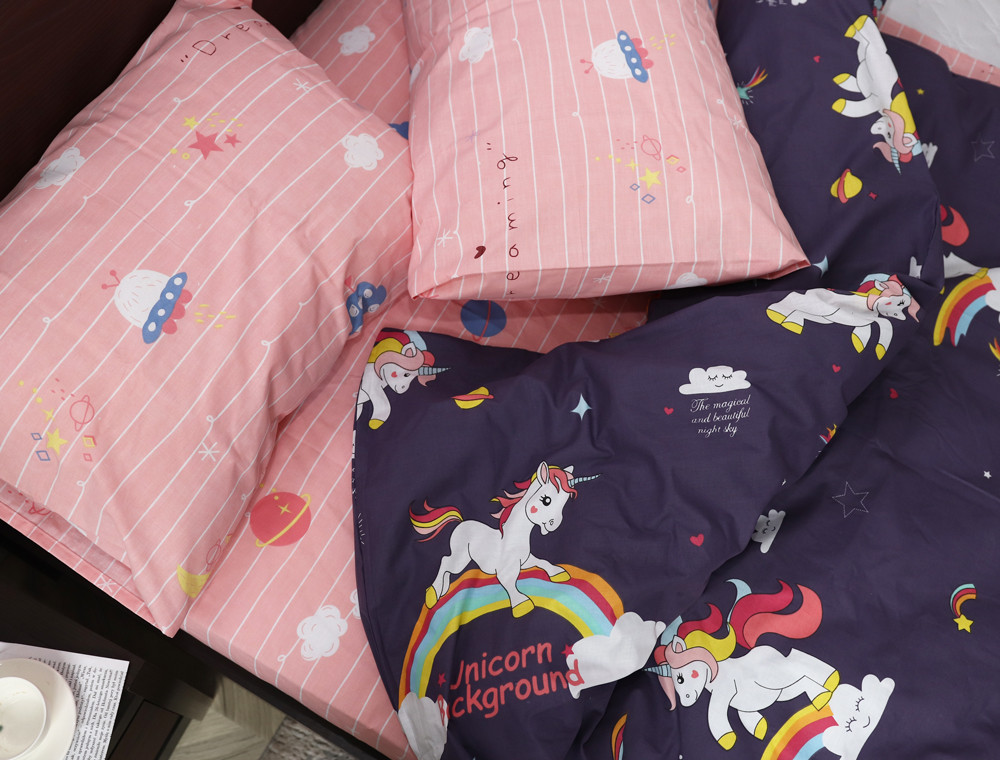 Полуторний набір постільної білизни 150*220 із Бязі "Gold" №164568AB Черешенка™