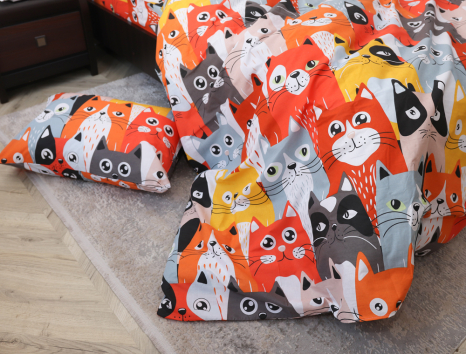 Полуторний набір постільної білизни 150*220 із Бязі "Gold" №165601 Черешенка™