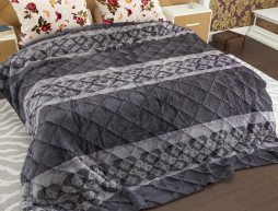 Двоспальне флісове стьобане покривало №55034