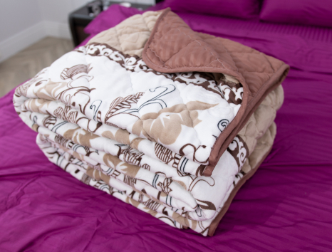 Полуторное флисовое стёганое покрывало №55037