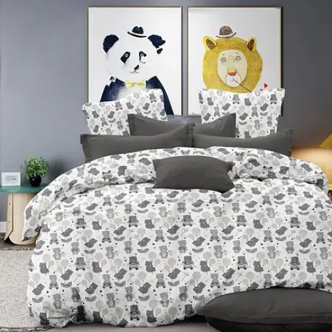 Тканина для постільної білизни Бязь "Gold" Lux дитяча GL16480grey