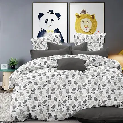 Тканина для постільної білизни Бязь "Gold" Lux дитяча GL16480grey