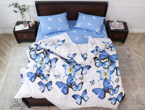 Двоспальний набір постільної білизни 180*220 із Бязі "Gold" №15590AB Черешенка™