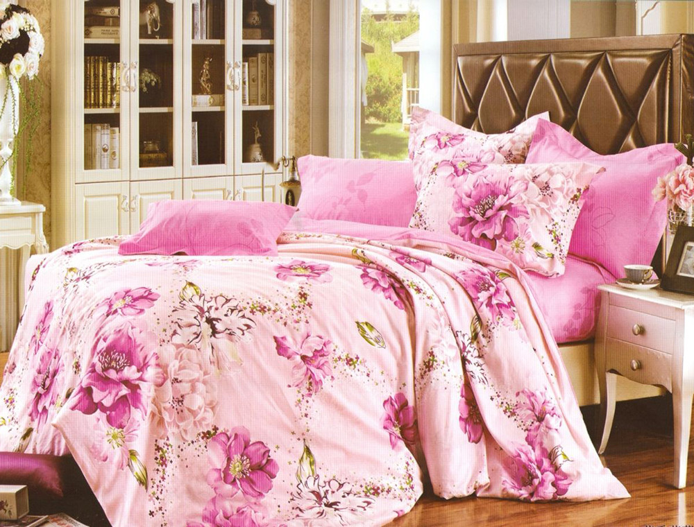 Ткань для постельного белья Бязь "Gold" Lux GL9678pink