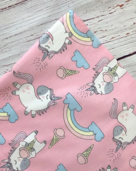 Ткань для постельного белья Бязь "Gold" Lux "Единорожки" детская GLB155