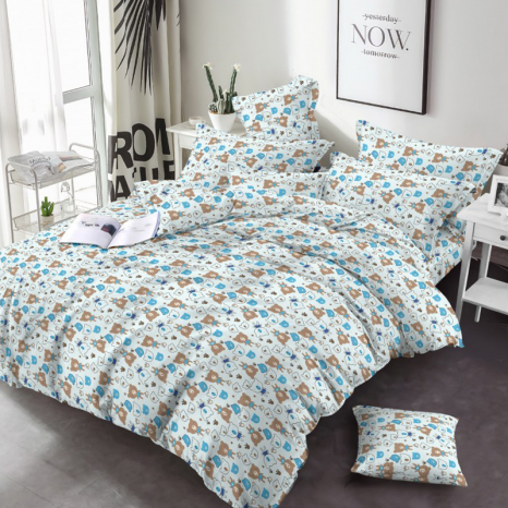 Тканина для постільної білизни Бязь "Gold" Lux дитяча GLB316blue