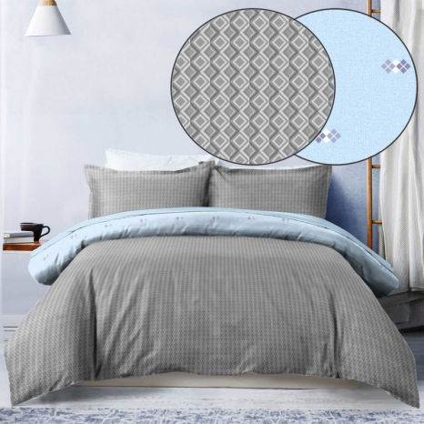 Ткань для постельного белья Бязь "Gold" Lux GL1899blue (A+B) - (50м+50м)