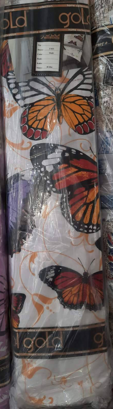 Тканина для постільної білизни Бязь "Gold" Lux "Метелики (великий, молочний)" GL2942