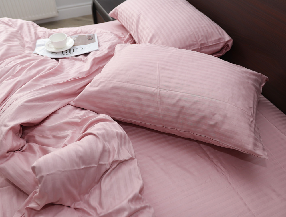 Євро-максі набір постільної білизни 200*220 зі Страйп Сатину №15-1611 Черешенка™