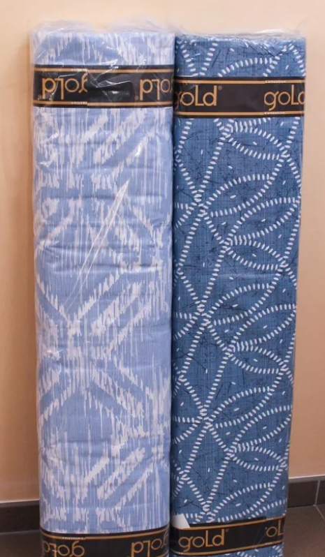 Тканина для постільної білизни Бязь "Gold" Lux "Абстрактний принт (блакитний) GL4084 (A+B) - (50м+50м) 