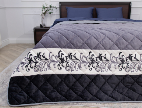 Євро флісове стьобане покривало №55027