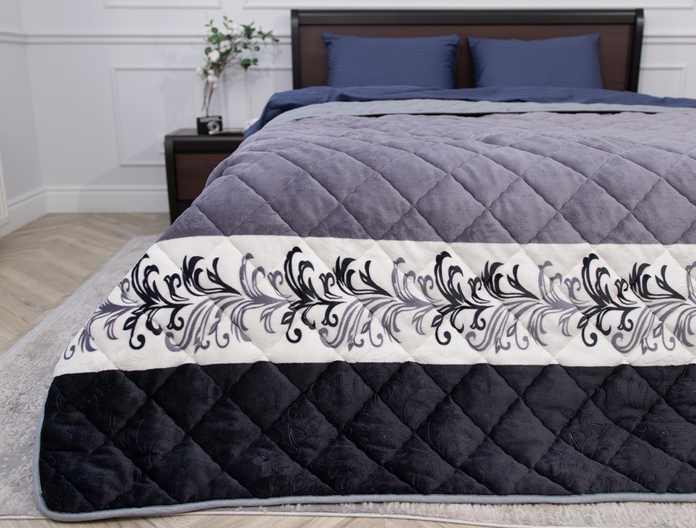 Євро флісове стьобане покривало №55027