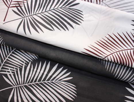 Ткань для постельного белья Бязь "Gold" Lux "Пальмовые ветки" GL1240 (A+B) - (50м+50м)