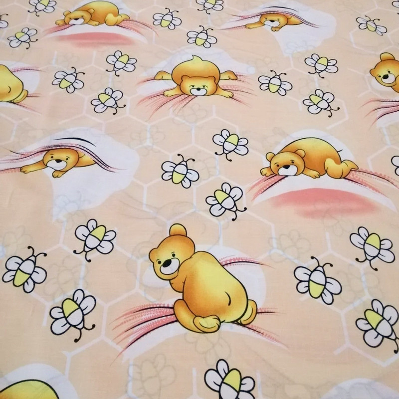 Ткань для постельного белья Бязь "Gold" Lux "Мишки" детская GLB011