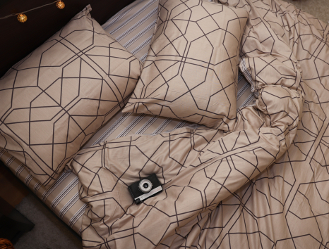 Двоспальний набір постільної білизни 180*220 із Сатину №062AB Черешенка™