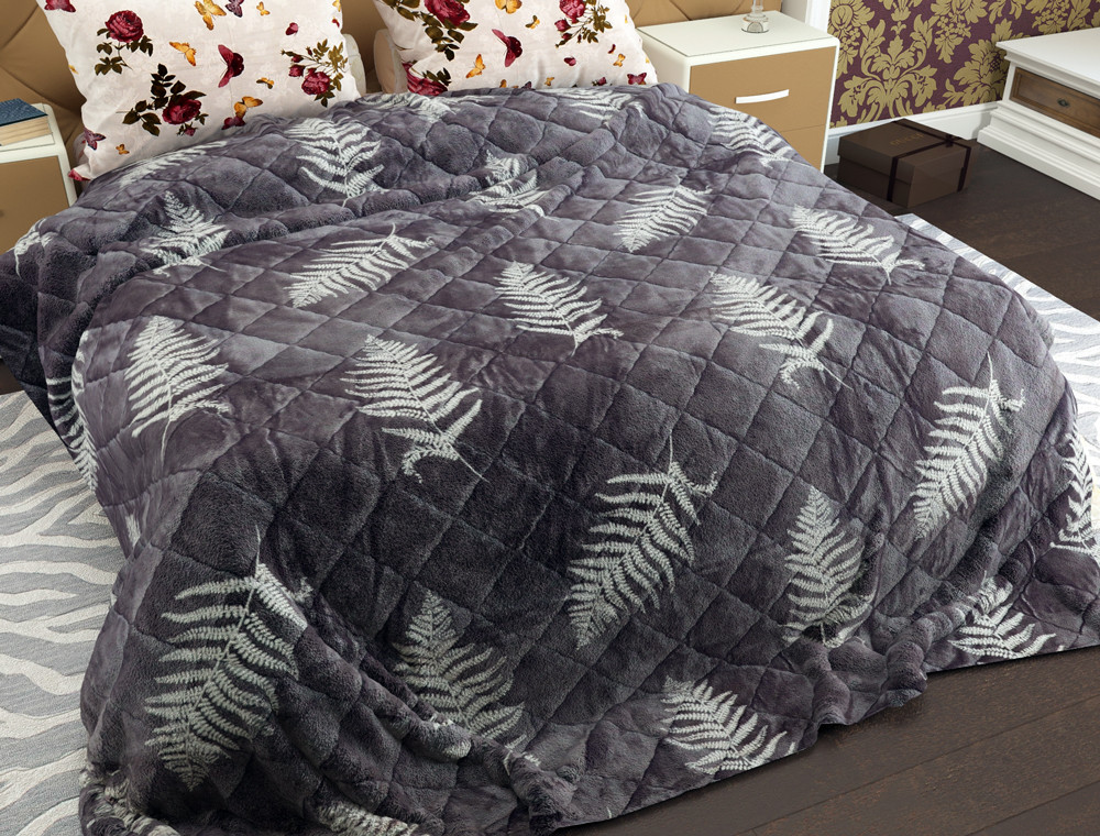 Полуторне флісове стьобане покривало №55017