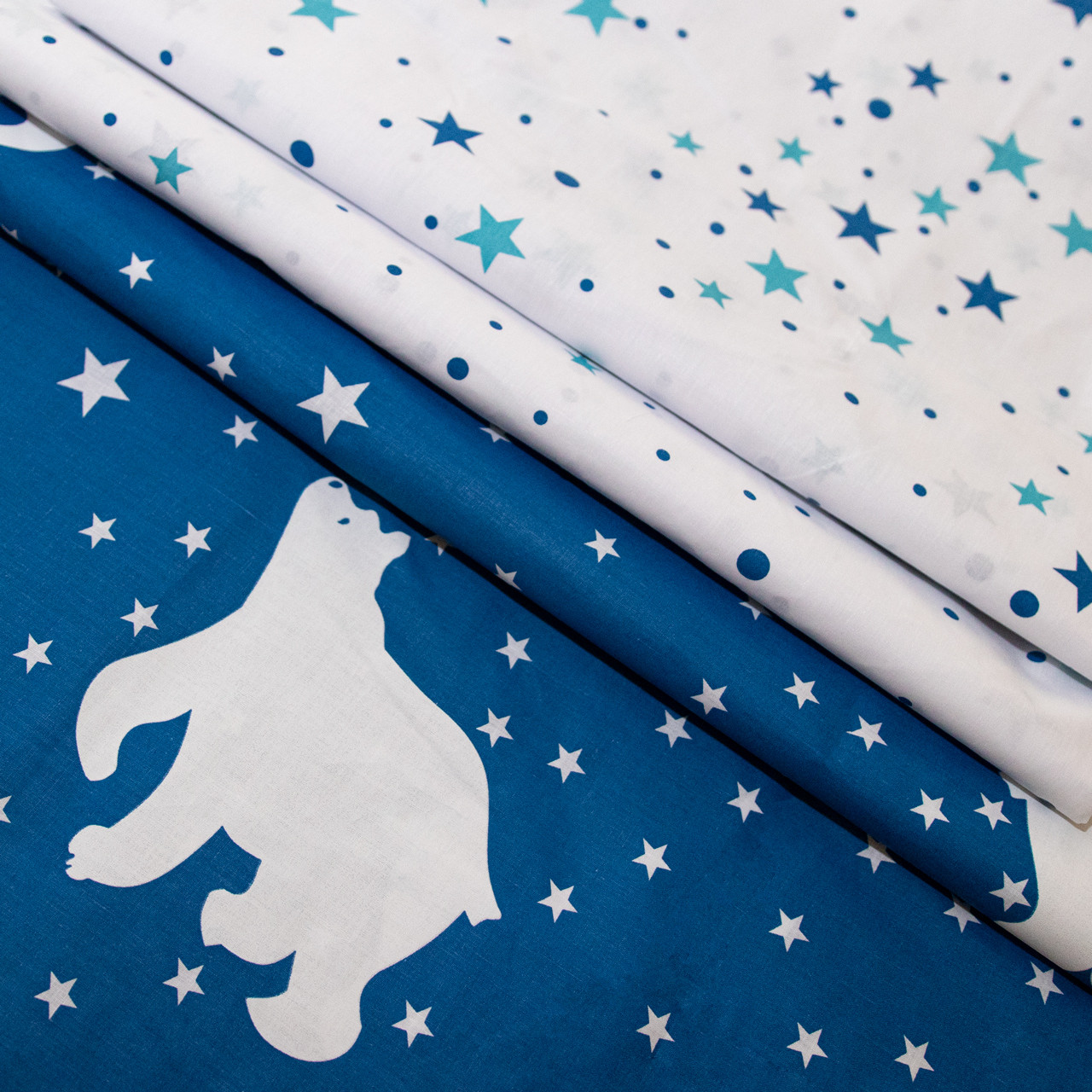 Ткань для постельного белья Бязь "Gold" Lux "Белый медведь" GL1516 (A+B) - (50м+50м)