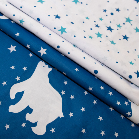 Ткань для постельного белья Бязь "Gold" Lux "Белый медведь" GL1516 (A+B) - (50м+50м)