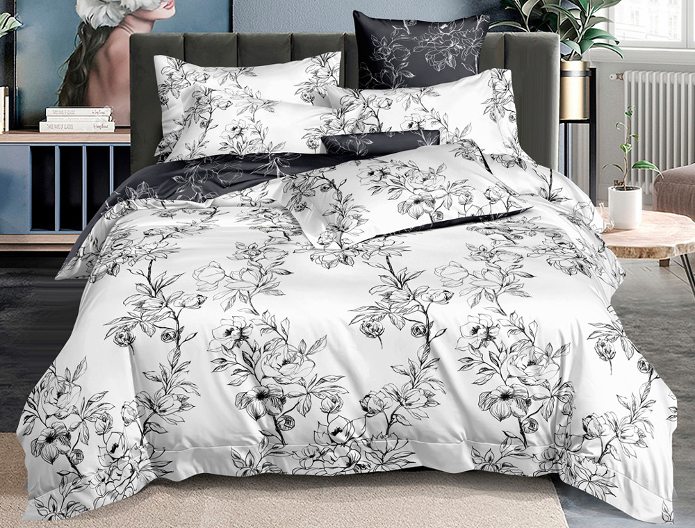 Евро макси набор постельного белья 200*220 из Сатина №159AB Черешенка™