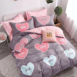 Тканина для постільної білизни Бязь "Gold" Lux "Сказати ТАК / Любов" GL1383 (A+B) - (50м+50м)