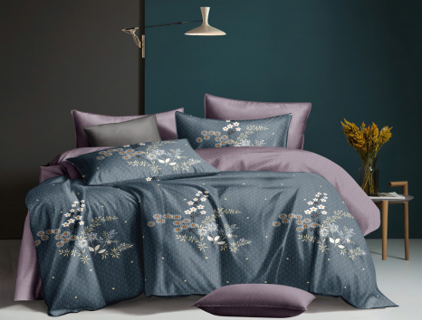 Двоспальний набір постільної білизни 180*220 із Сатину №8615AB Черешенка™