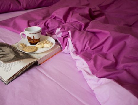 Двоспальний набір однотонної постільної білизни 180*220 із Бязі "Gold" №15758AB Черешенька™