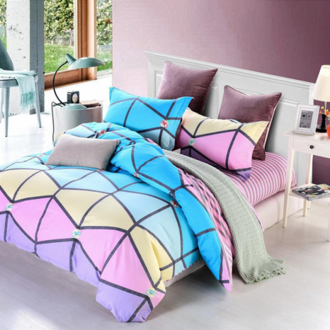 Тканина для постільної білизни Бязь "Gold" Lux "Ромб (геометричний принт, яскравий)" GL4044.