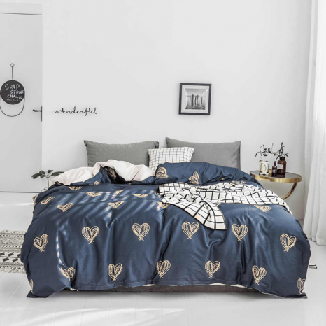 Тканина для постільної білизни Бязь "Gold" Lux "Намальоване серце" GL1560 (A+B) - (50м+50м)