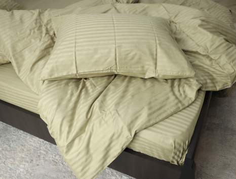 Двоспальний набір постільної білизни 180*220 зі Страйп Сатину №540518