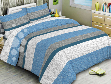 Ткань для постельного белья Бязь "Gold" Lux "Синяя полоса" GL4030