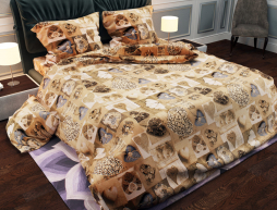 Тканина для постільної білизни Бязь "Gold" Lux "Серця" GL904