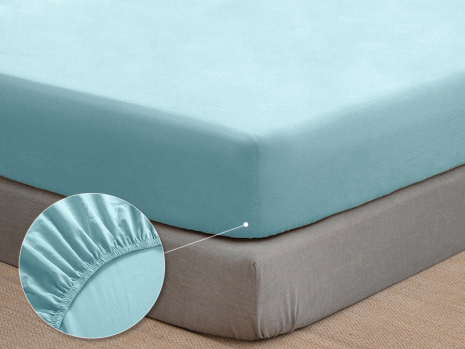 Простирадло на резинці (160*200*25) світло-блакитне №1046