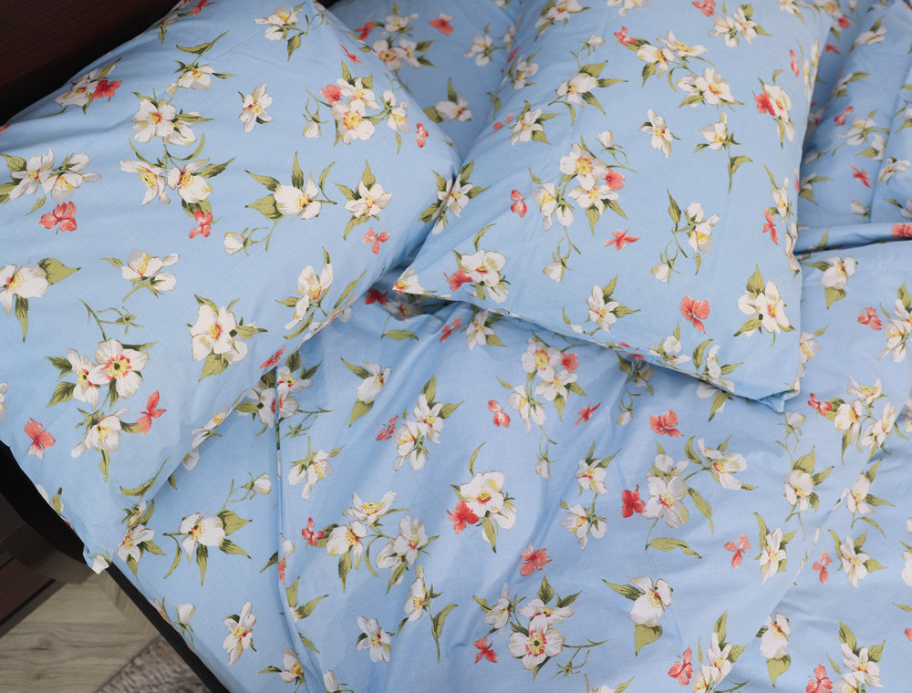 Полуторний набір постільної білизни 150*220 із Бязі "Gold" №154720 Черешенка™