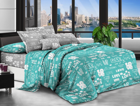 Полуторний набір постільної білизни 150*220 із полікотону №20735AB Черешенька™