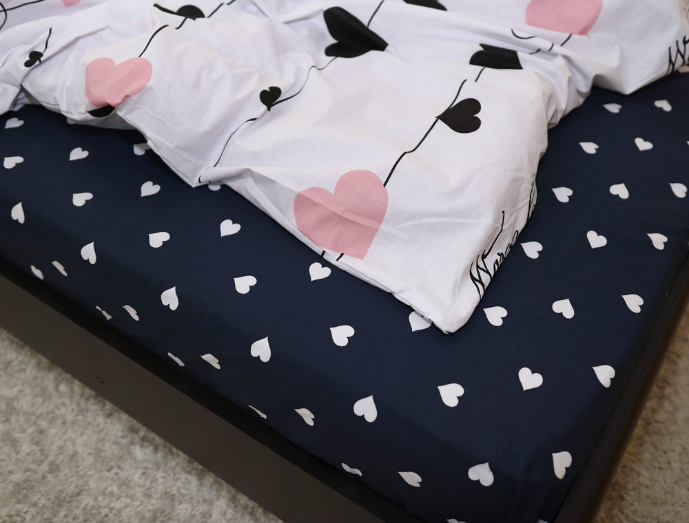 Полуторний набір постільної білизни 150*220 із Бязі "Gold" №151520AB Черешенка™