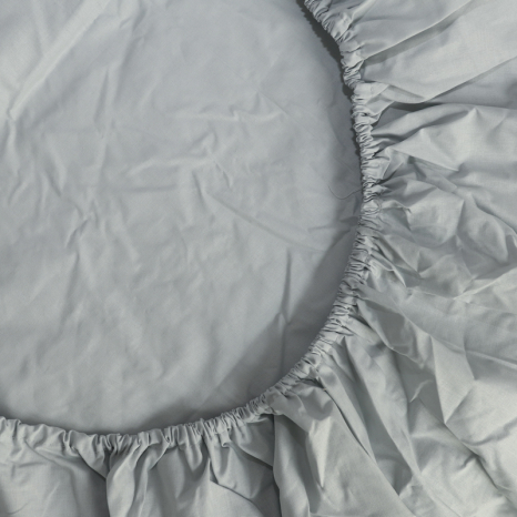 Простирадло на резинці (140*200*25) світло-сіре №1049