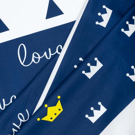 Ткань для постельного белья Бязь "Gold" Lux "Король любви" GL1392 (A+B) - (50м+50м)