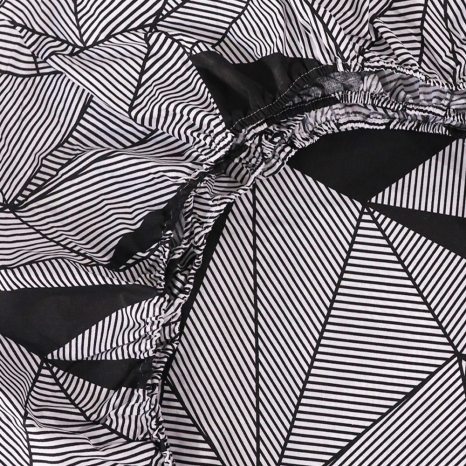 Простирадло на резинці (160*200*25) сіре з геометричним принтом №665091