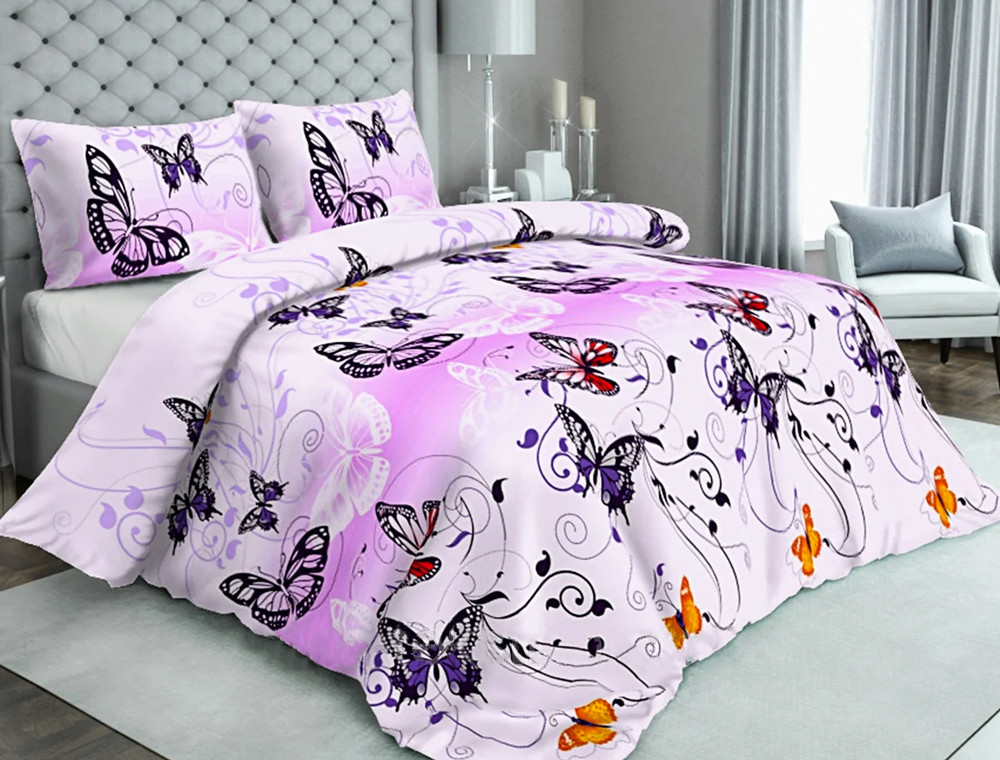 Ткань для постельного белья Бязь "Gold" Lux "Замечательные большие бабочки" GL2004