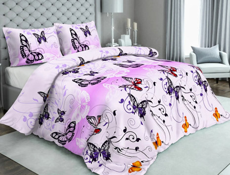 Ткань для постельного белья Бязь "Gold" Lux "Замечательные большие бабочки" GL2004