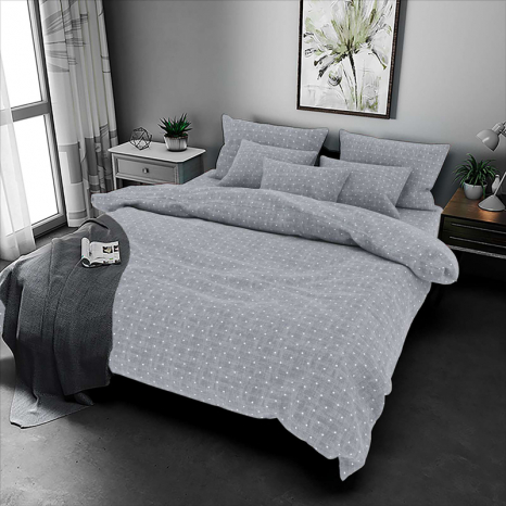 Ткань для постельного белья Бязь "Gold" Lux GL8082grey_B